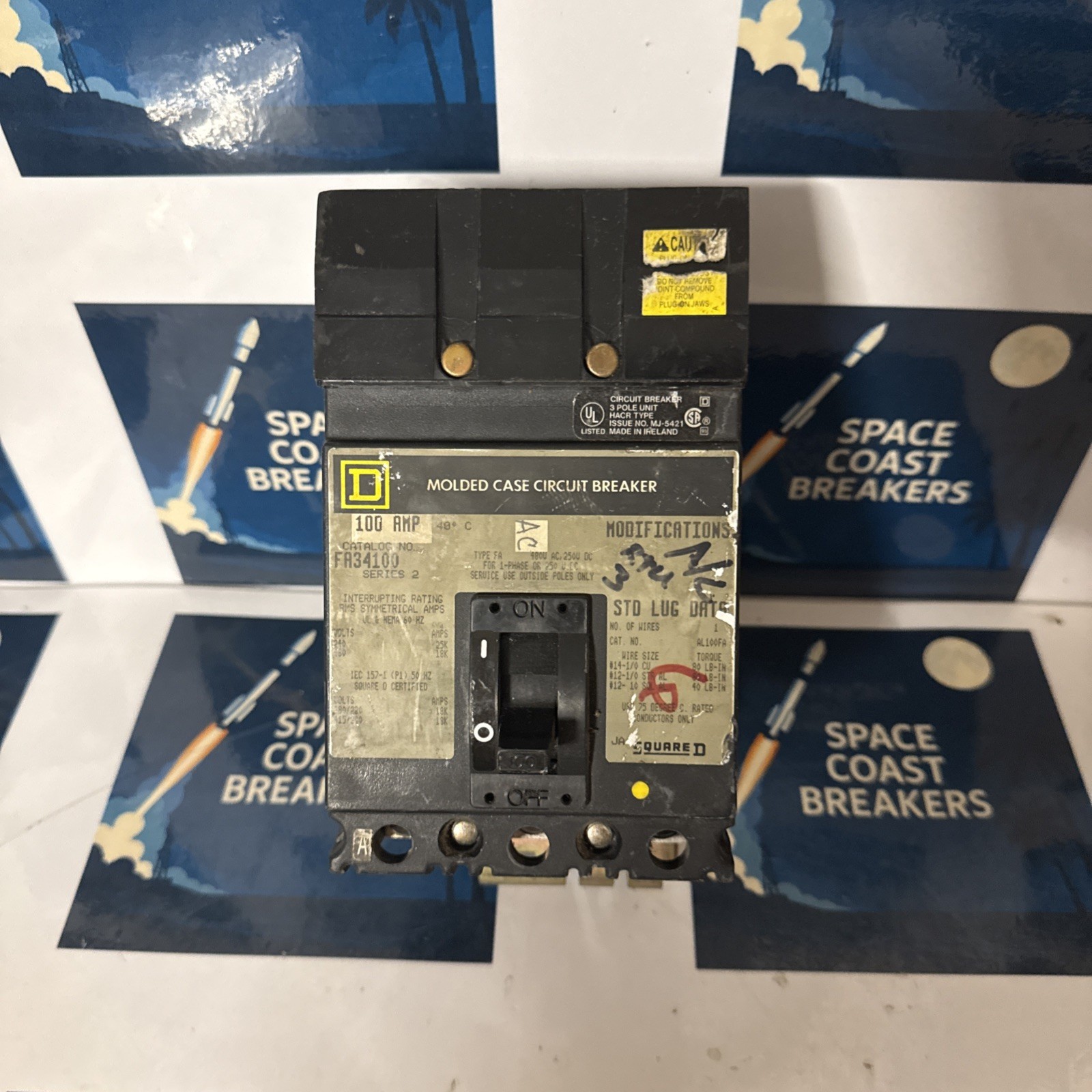 Square D FA34100 480V Circuit Breaker
