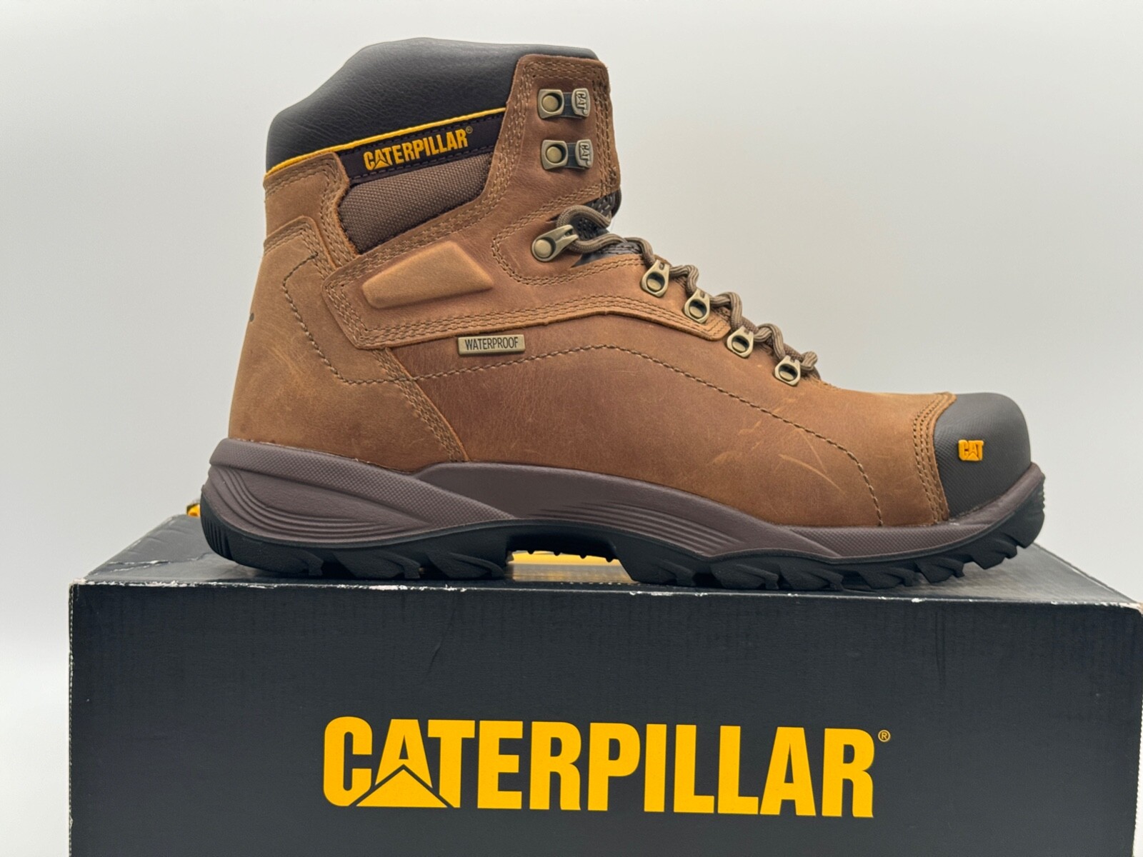 NEW CATERPILLAR Diagnostic Hi SZ 12 W MEN STEEL TOE IN DARK BEIGE P89940