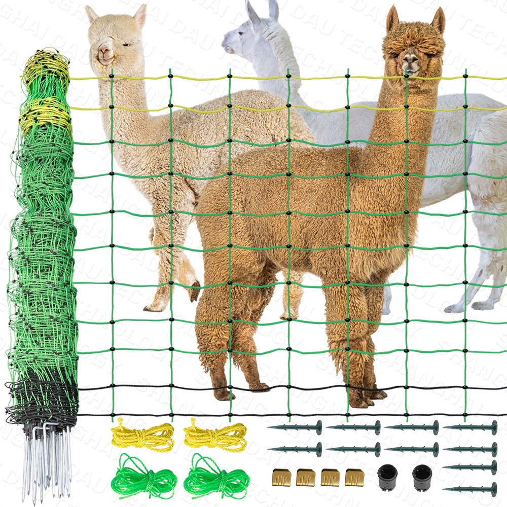 Electric Netting Fence Mesh Kit Deer Fencing 47″ H x 164′ L with Posts Spike