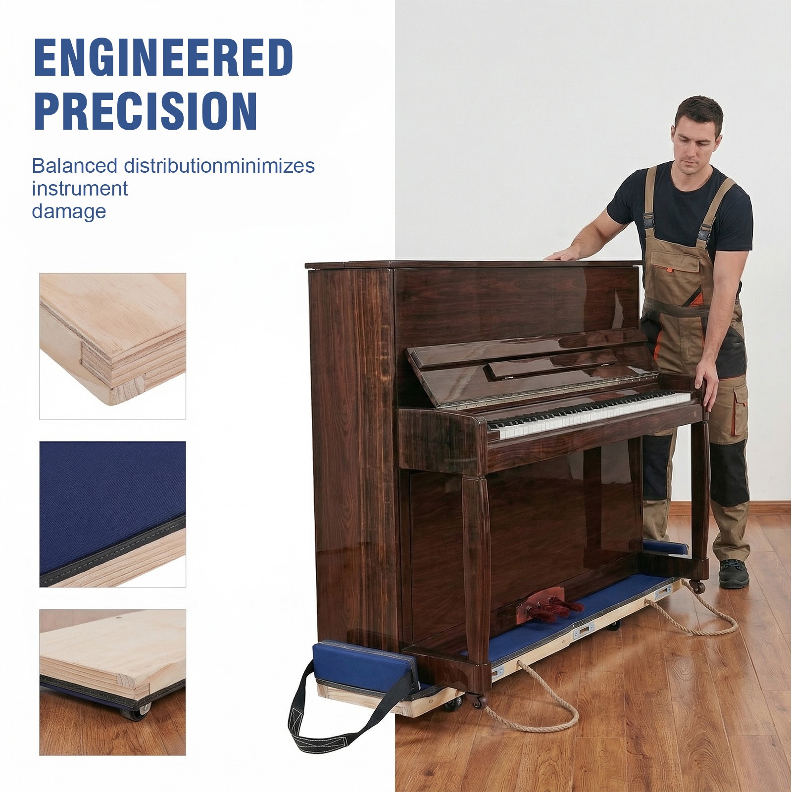 6′ Safety Board – Piano Moving Pad Skid Board – Equipment Movers (Blue)