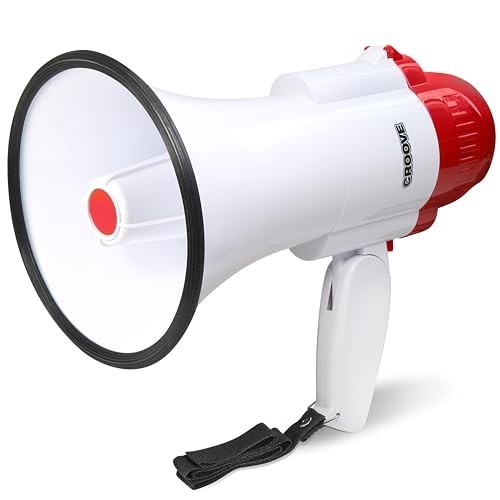 Portable Megaphone Bullhorn 1000 Yard Speaker Rechargeable 1800mAh USB-C Siren