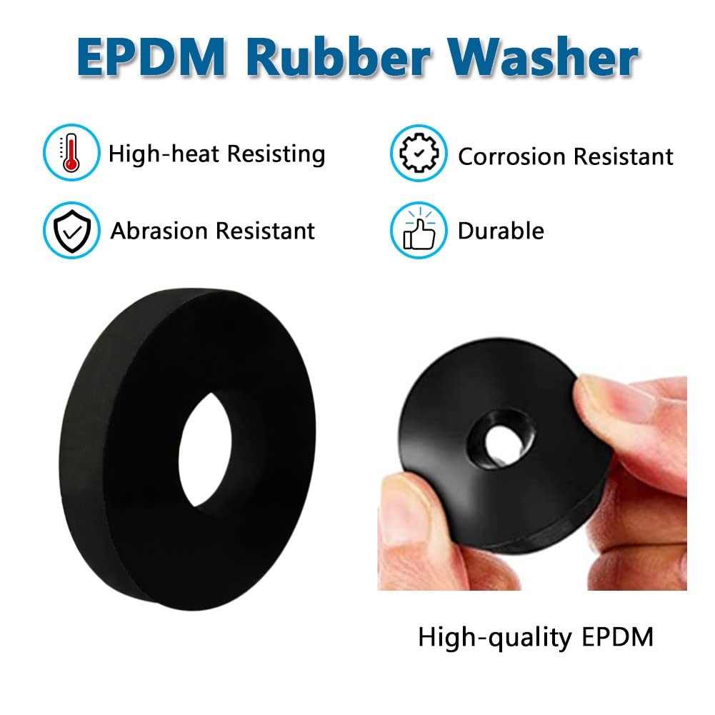 Heavy Duty Rubber Washers (25 Pcs) – Abrasion Resistant, 1 OD x 1/4 ID x 1/8 Inc