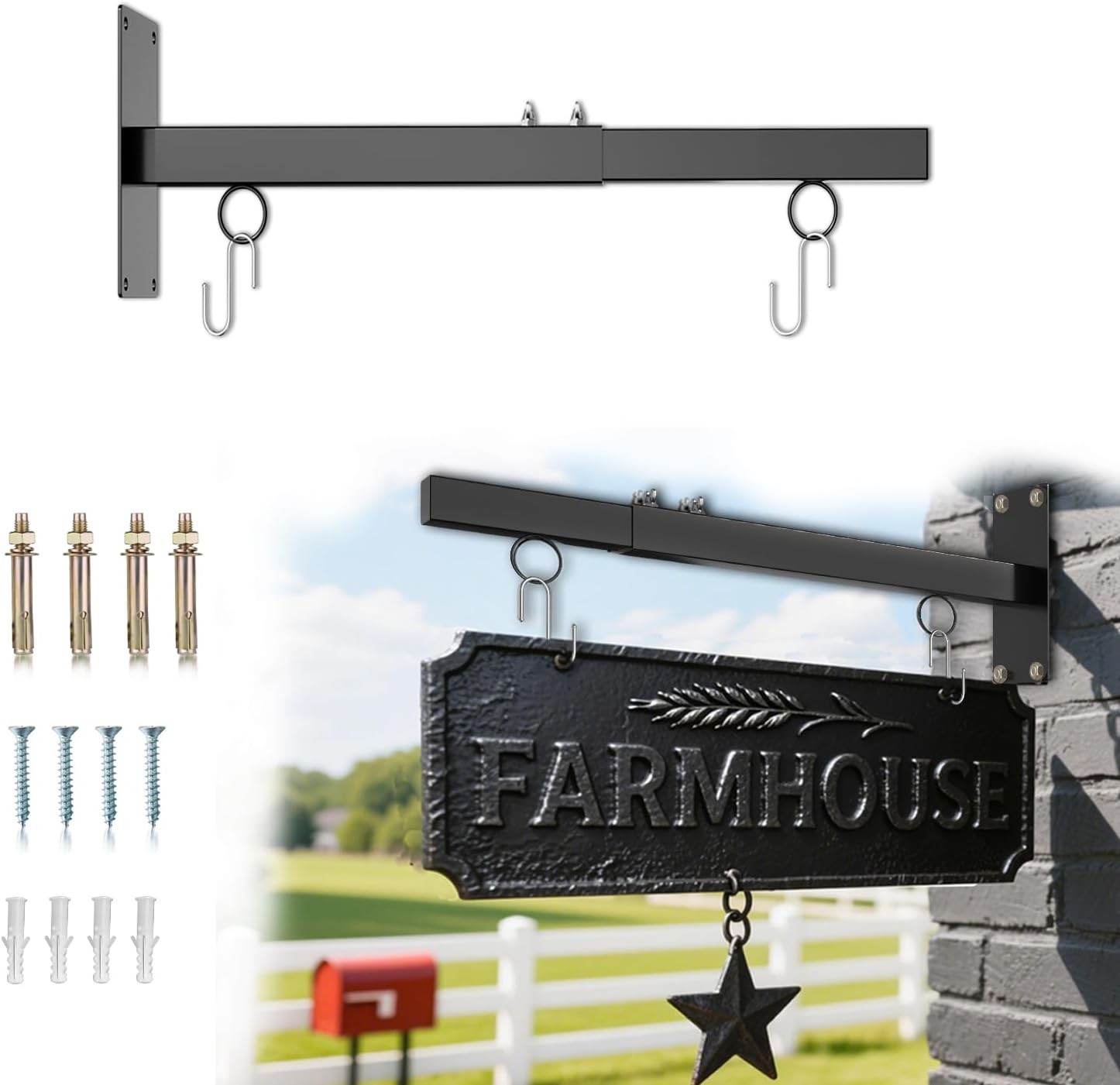 20″-28″ Scalable Hanging Sign Bracket, Sign Brackets Hanging Sign Outside
