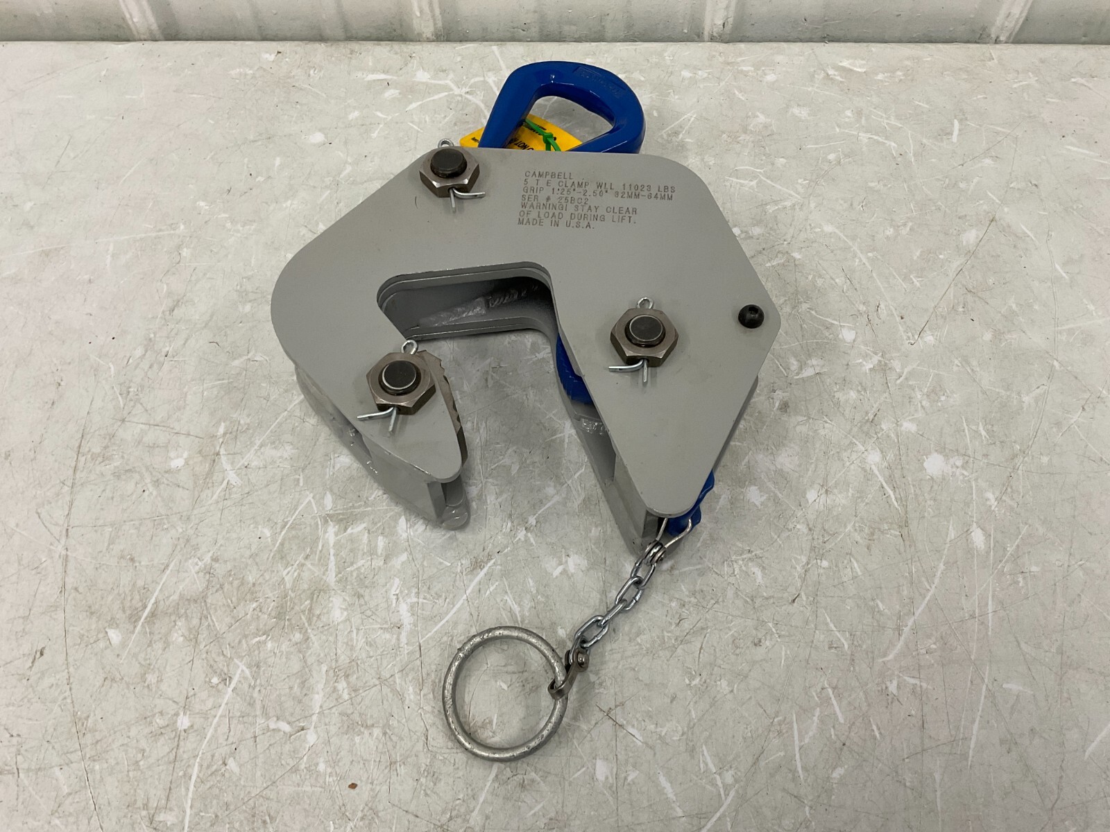 Campbell Chain & Fittings – 6420703 5 ton Locking ”E” Plate Clamp 1-1/4” – 2-1/2