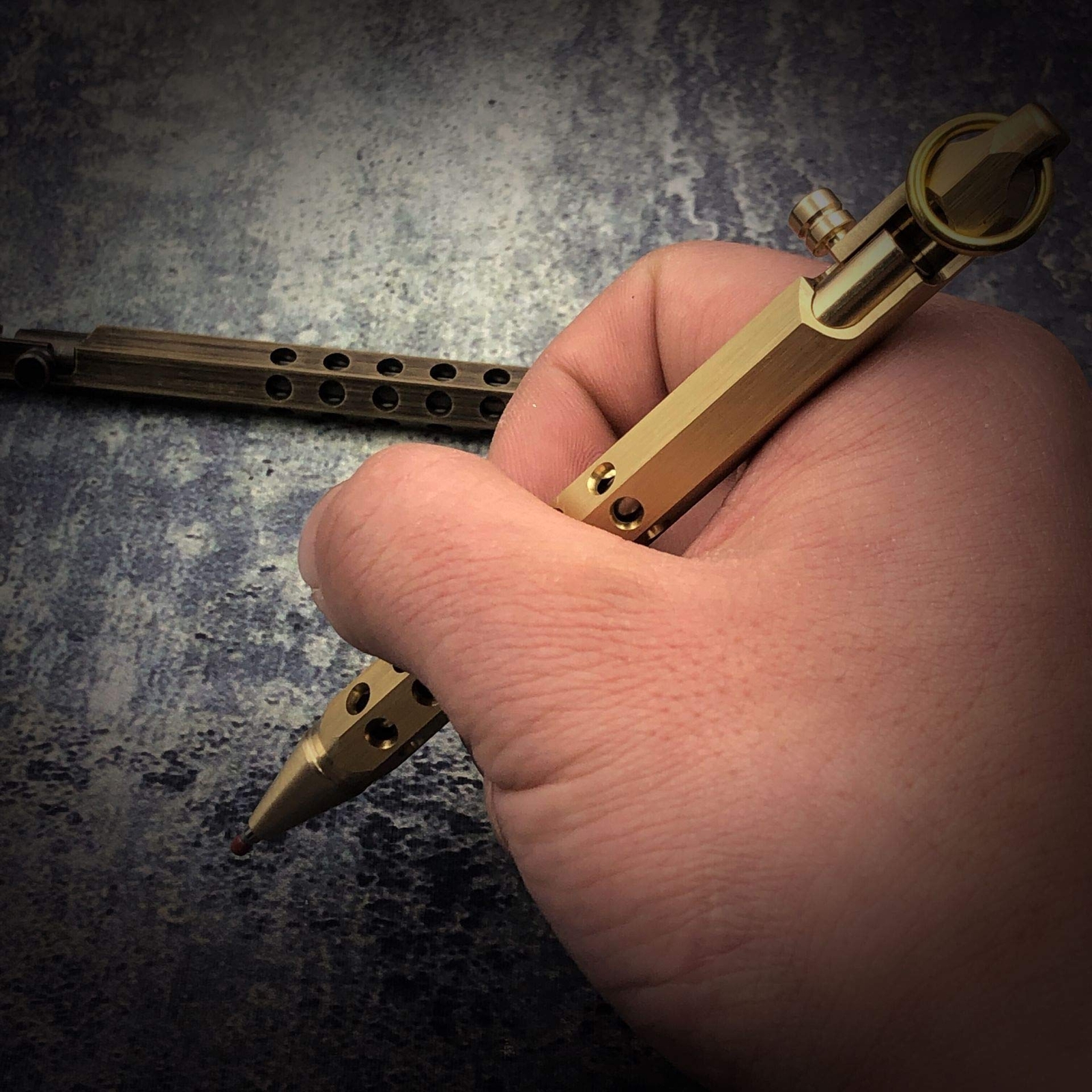 Six-Edge Solid Brass Bolt Action Pen Pocket-Sized for Everyday Use