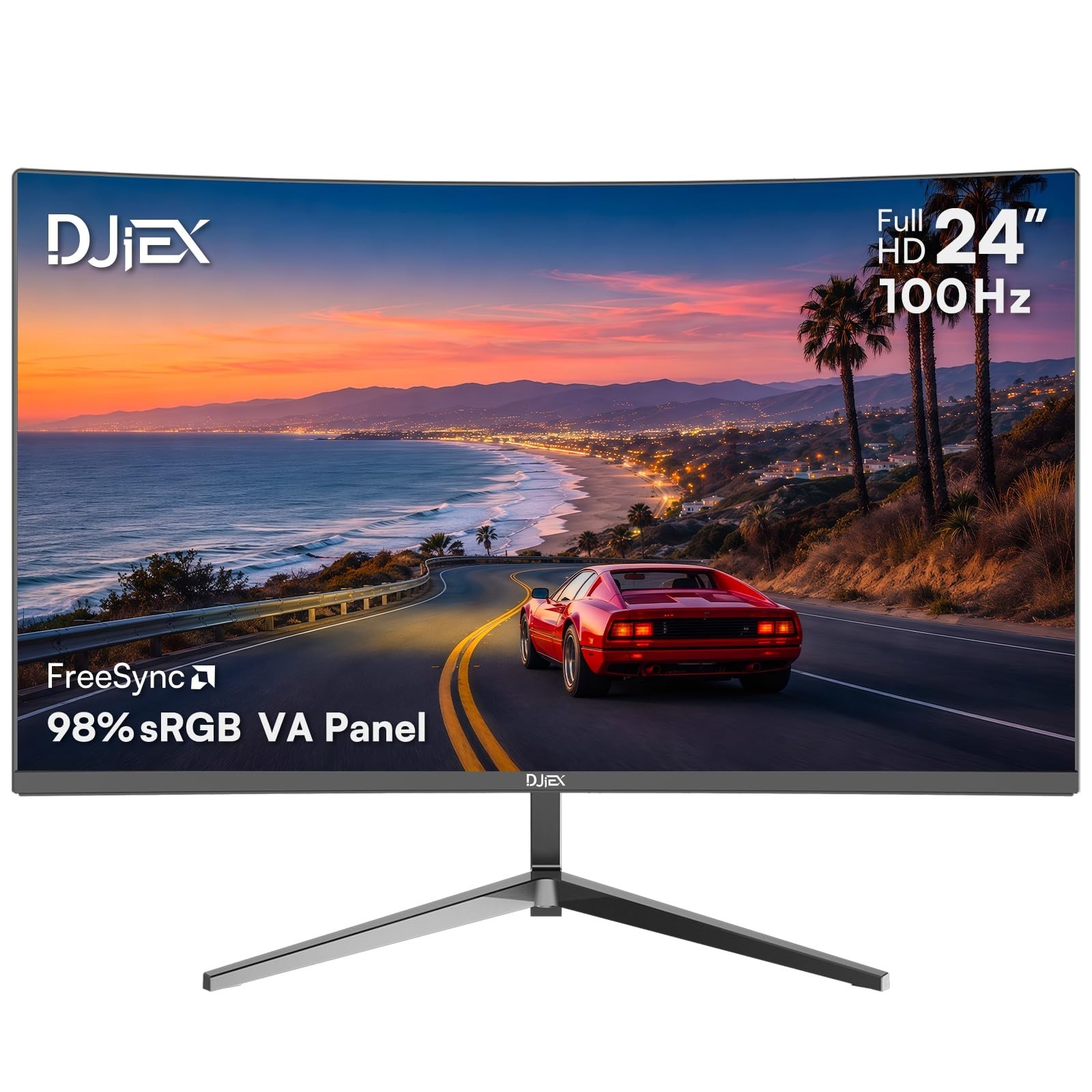 24 Inch Curved Monitor, FHD 1920x1080P, 100Hz | 16:9 Aspect Ratio, 99% sRGB, …