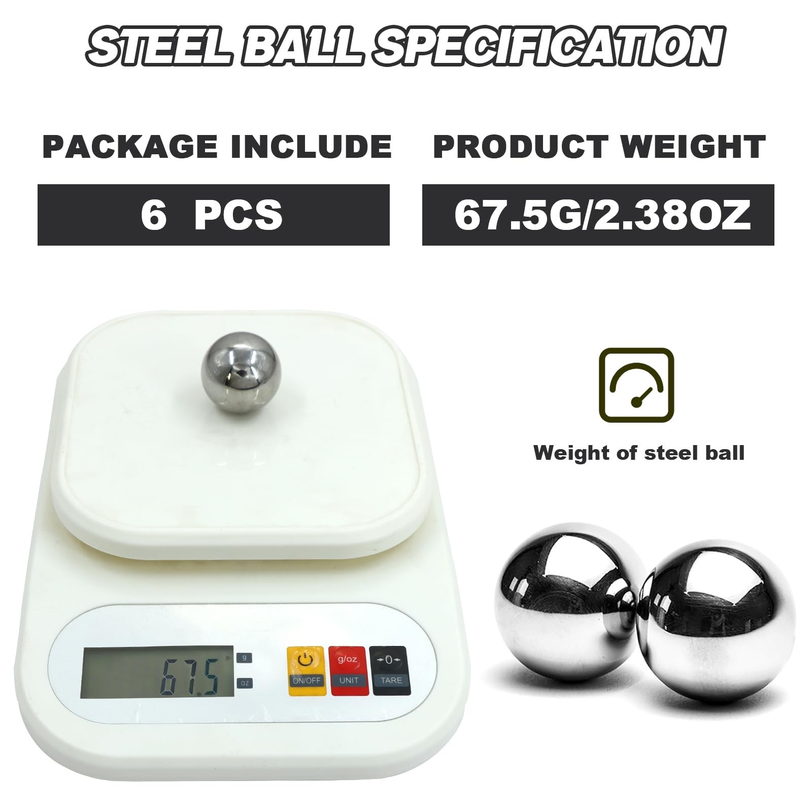 6pcs 1″ Chrome Steel Bearing Balls 25.4mm Steel Ball Precision Bearings