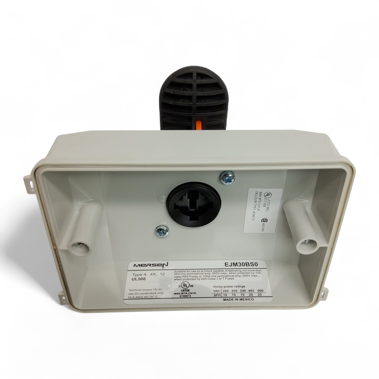 Mersen EJM30BS0 Enclosed Disconnector Switch 40A 600 4X non-Metallic VAC NEMA