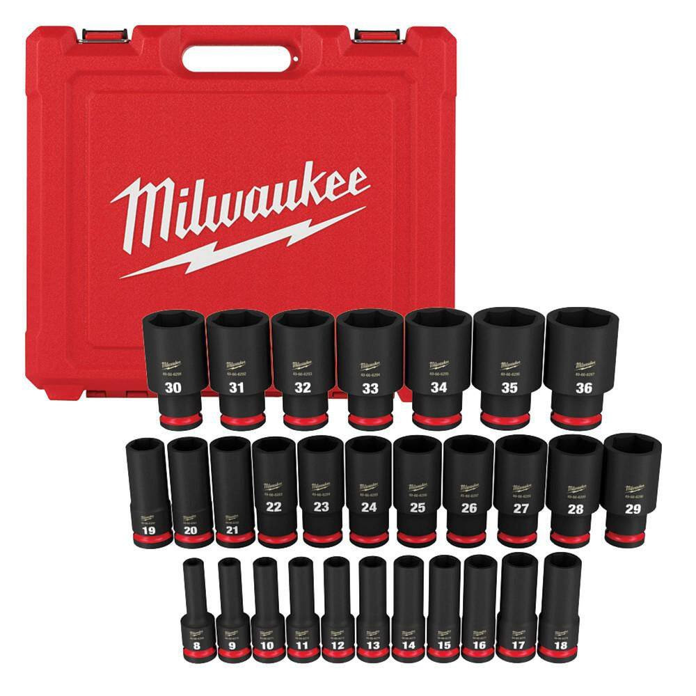 SHOCKWAVE 1/2 In. Drive Sae/Metric 6 Point Impact Socket Set (48-Piece)