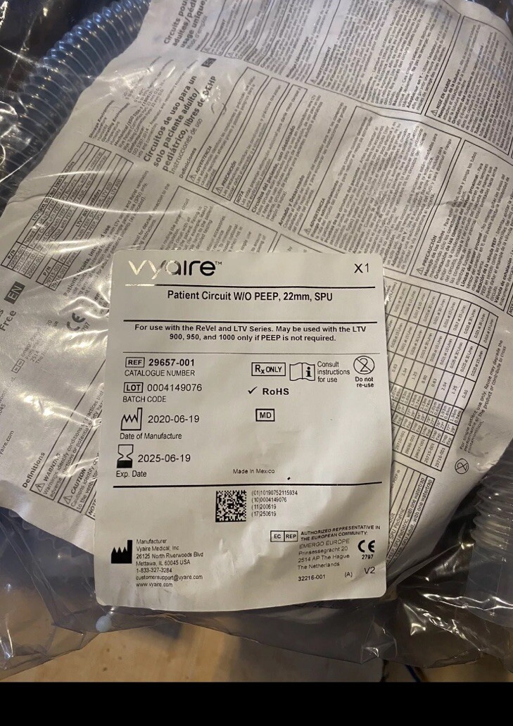 VYAIRE LTV 1100, 1150, 1200 ADULT PATIENT CIRCUIT W/OUT PEEP (CS/10) CAREFUSION