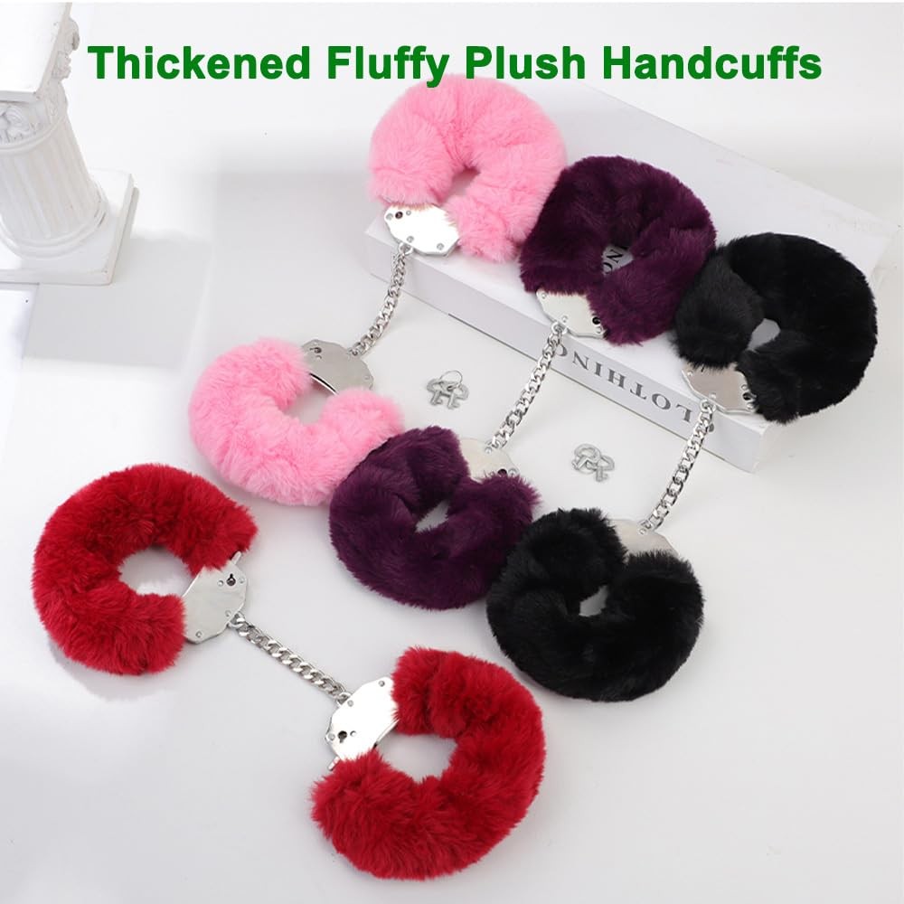 Handcuffs Fluffy with Keys, Fuzzy Sweater Hand Cuffs Set For Women Adult Coup…