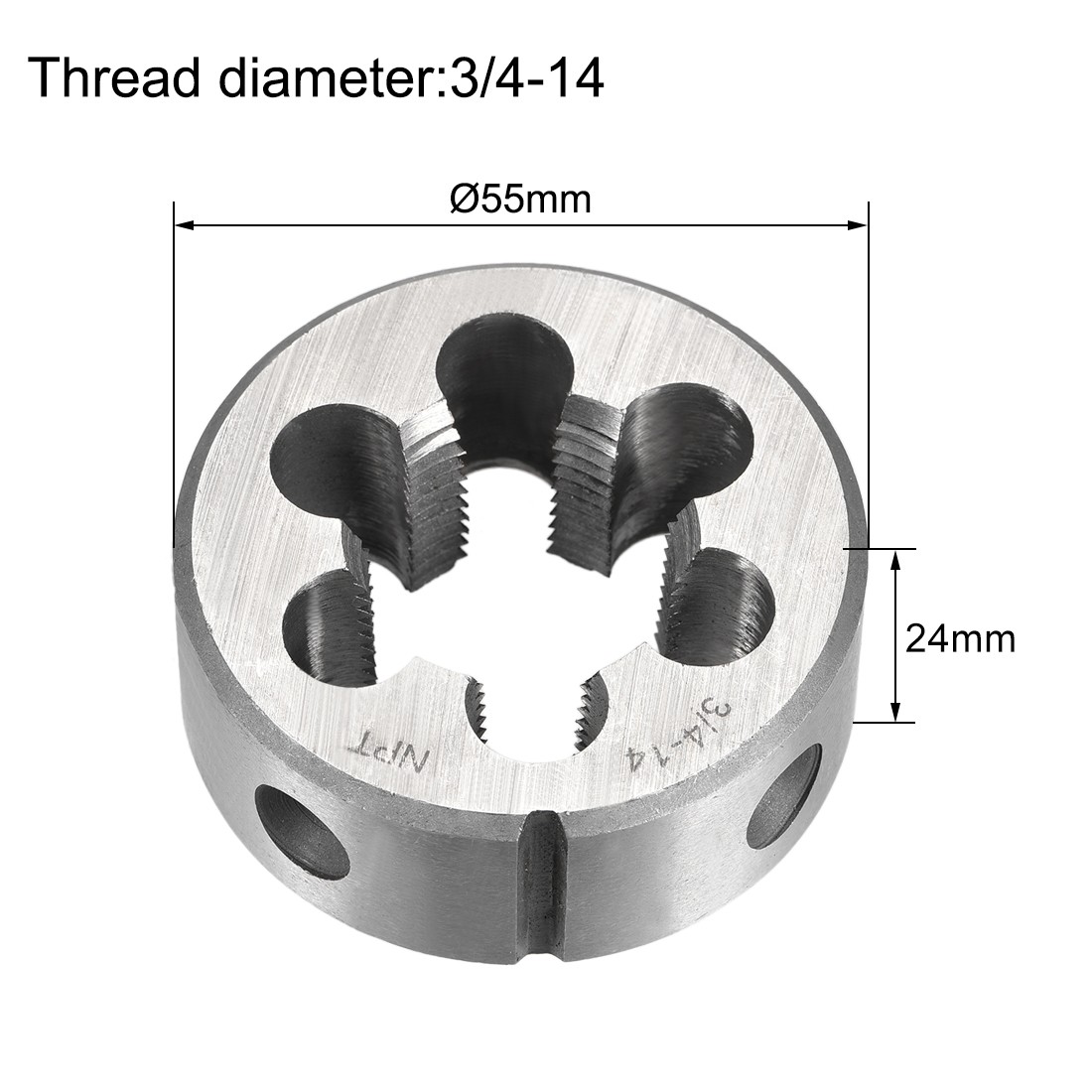 3/4-14 NPT Round Dies Machine Thread Threading Dies 2.2″ OD High Speed Steel