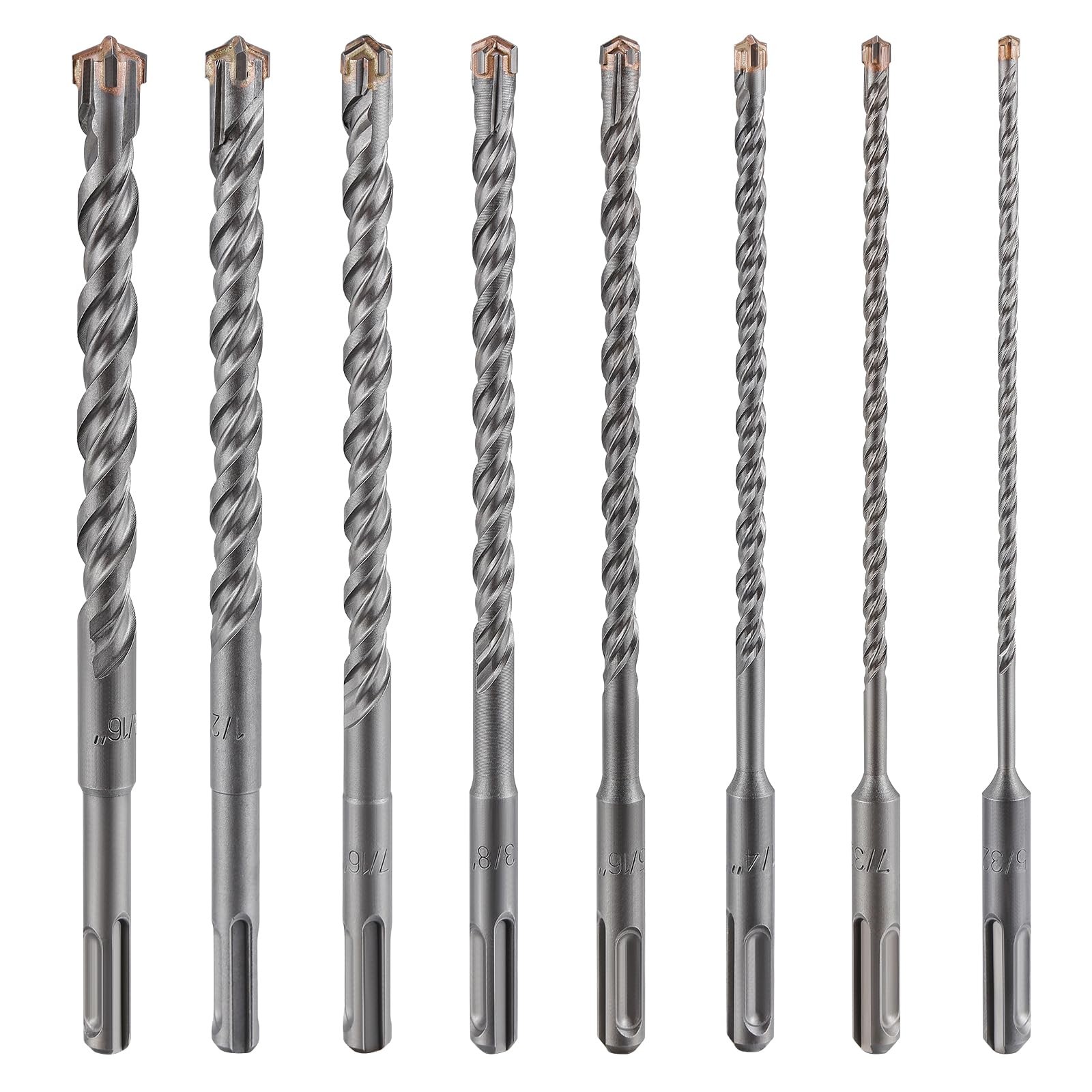 3 Pcs Long Concrete Drill Bit Set 1/4 Inch Cross Tip 10 to 12 Inch Masonry Kit