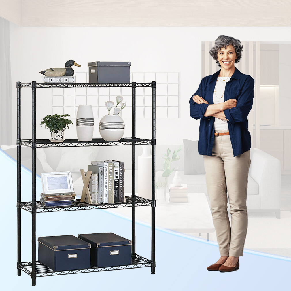 4 Tier Shelving Unit NSF Wire Shelf Metal Large Storage Shelves Heavy Duty Heigh