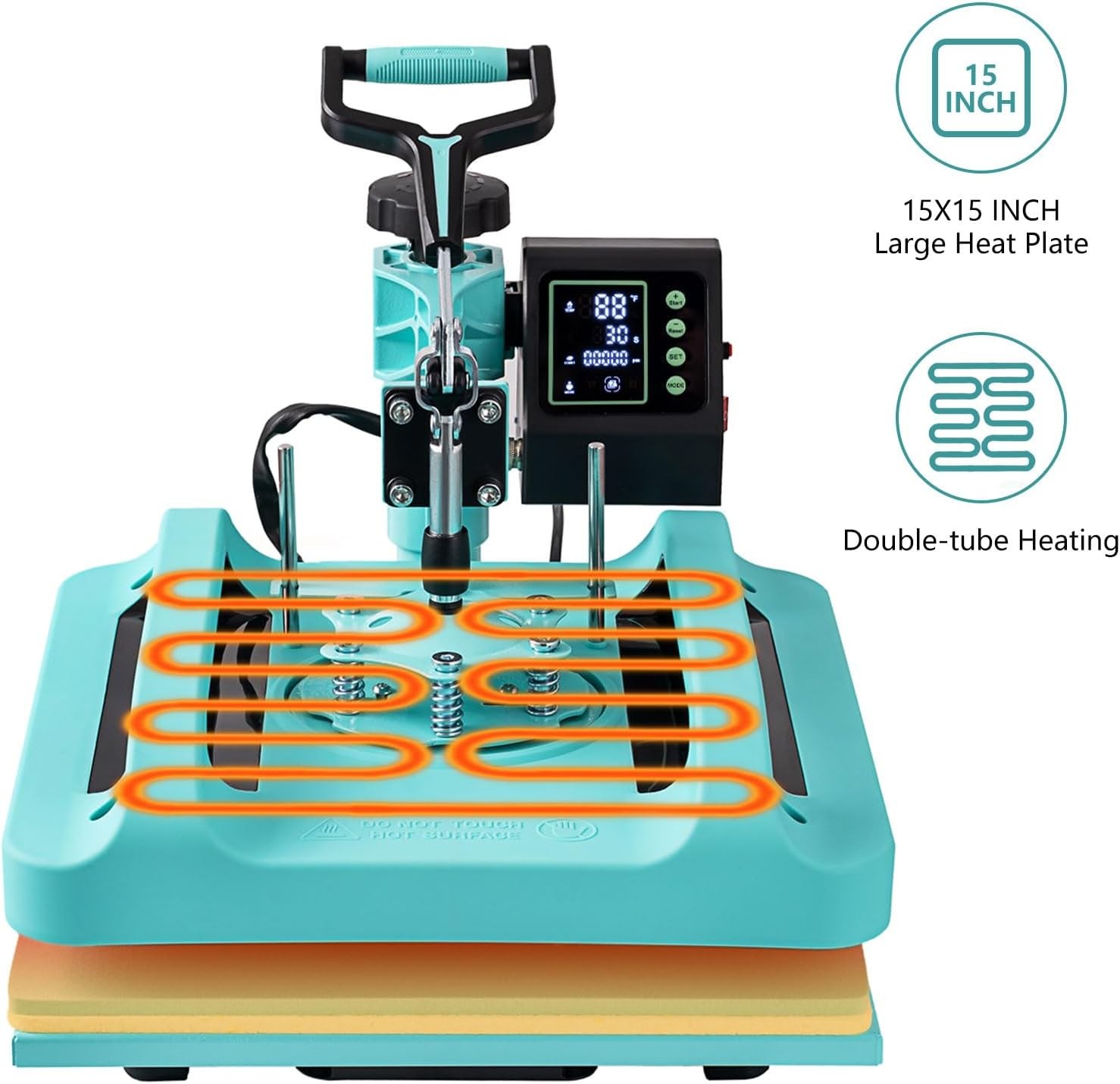 5 in 1 Heat Press Machine 15 x 15 in Sublimation Printer Transfer T-Shirt Mug
