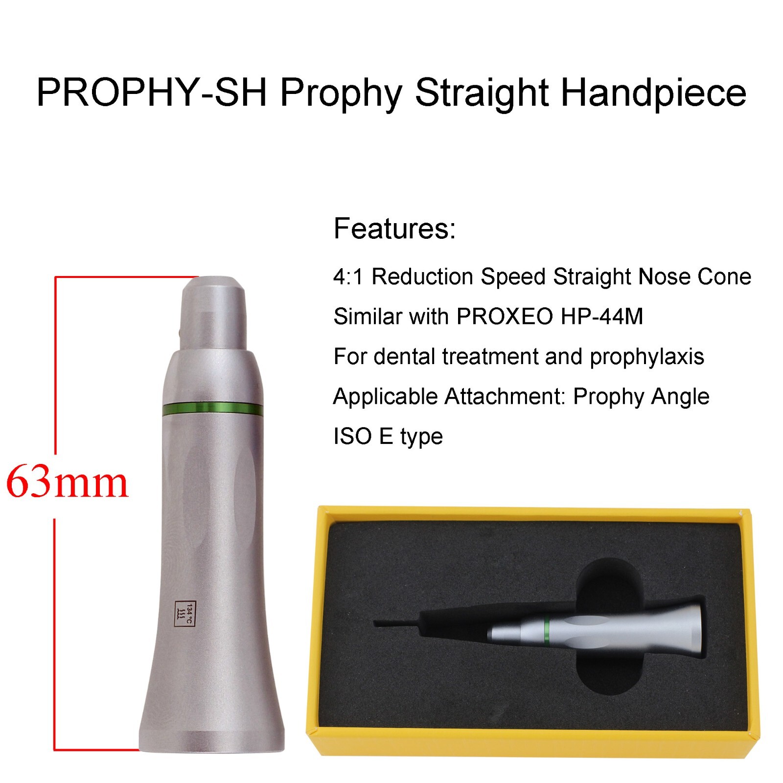 Dental Prophy Hygiene Handpiece 1:1 4:1 Straight Air Motor 4 Hole 360° Swivel