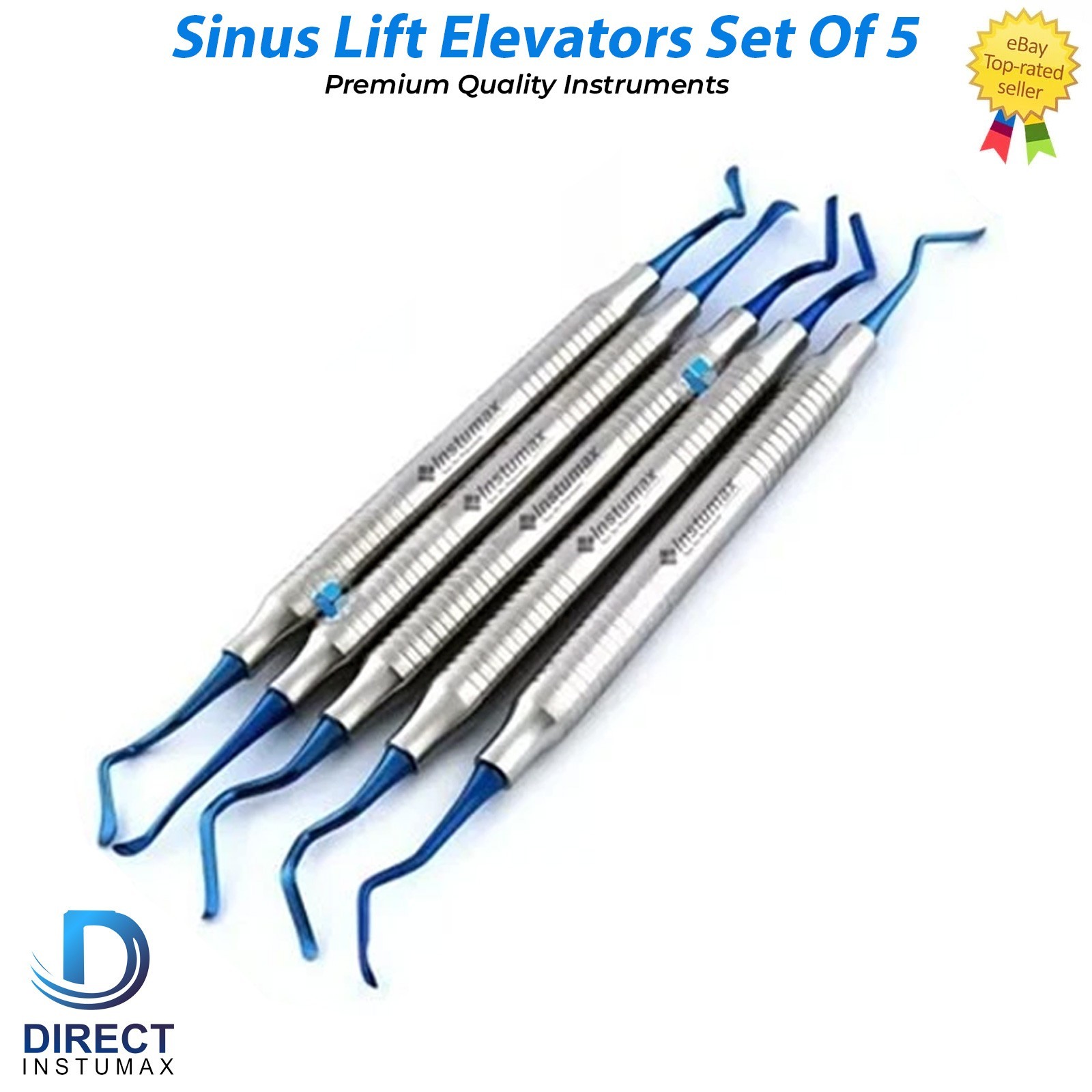 Sinus Dental Instruments Sinus Lift Instruments 5 Pcs Blue Coated Tips INSTUMAX®