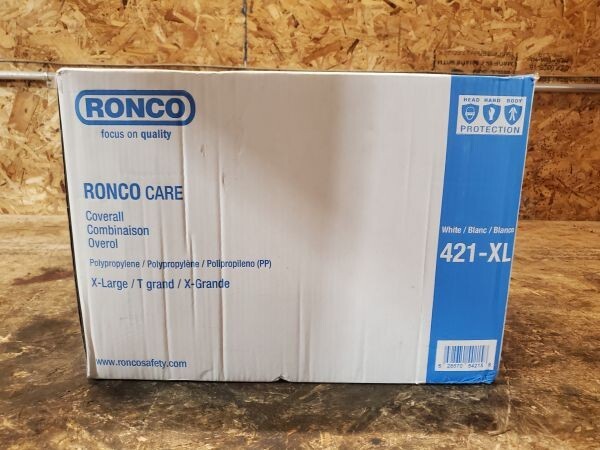 Ronco Care 421-XL X-Large White Non woven Polypropylene With Hood Case of 50