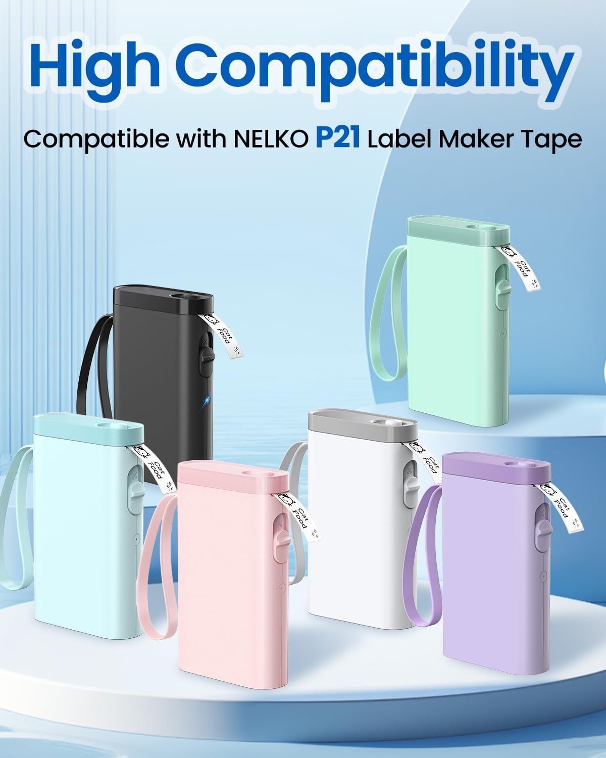 3 Rolls for Nelko P21 Label Tape,14x40mm (0.55″x1.57″),180 Labels/Roll, White