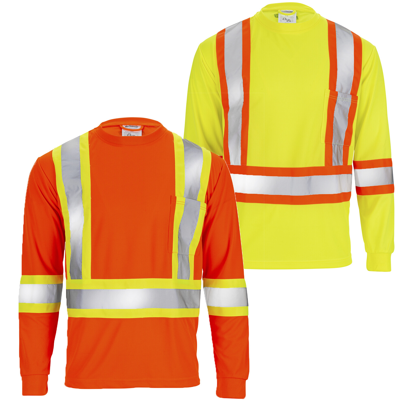 Hi Vis Shirt ANSI Class 3 Reflective Safety Long Sleeve HIGH VISIBILITY