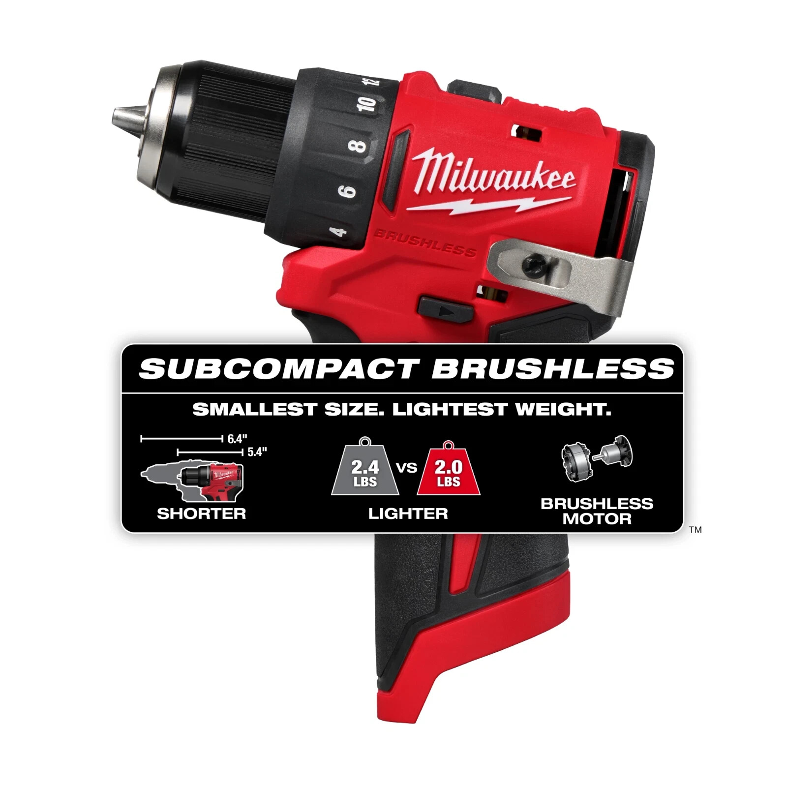 Milwaukee M12 12V 3494-22 Subcompact 2-Tool Combo Kit Brushless Impact & Drill