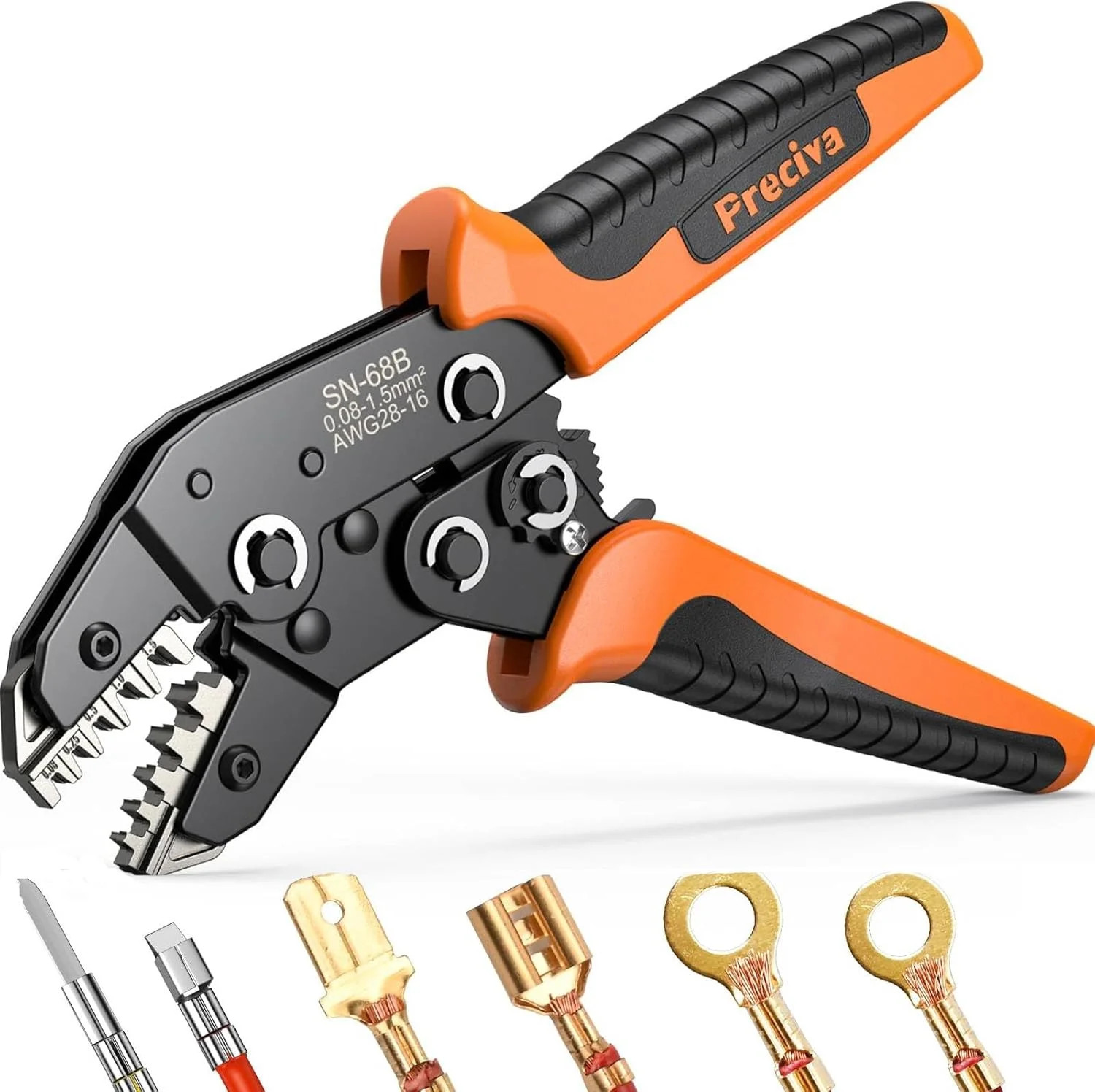 Preciva 5-in-1 Wire Crimper, Dupont Terminals & Open Barrel Terminals – AWG 28-1