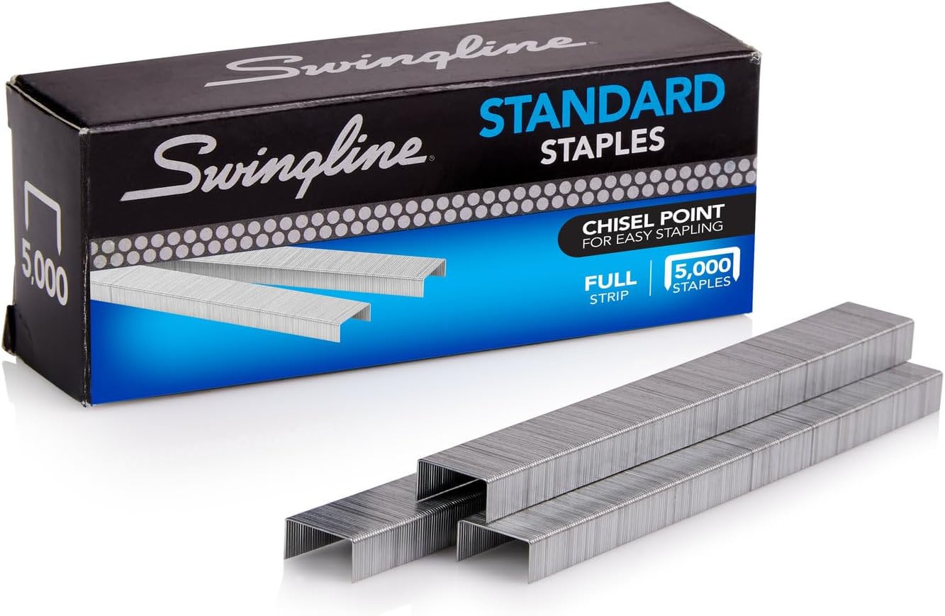 ® Standard Staples, 1/4″, Full Strip, Box of 5,000
