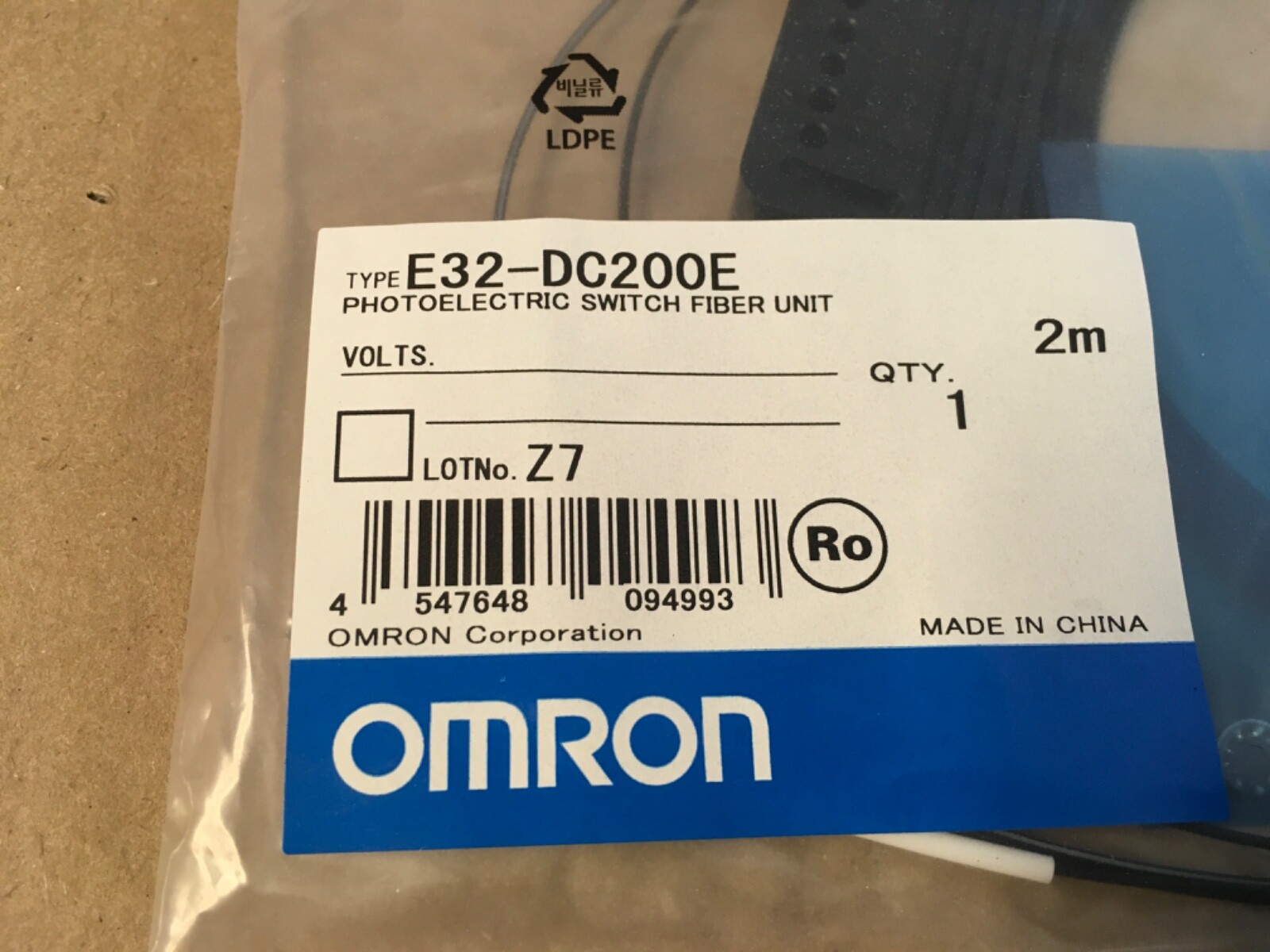Omron E32-DC200E Photoelectric Switch Fiber Unit (KB)