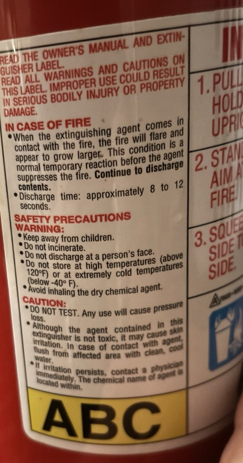 Portable Fire Extinguisher 1kg (2.2 Lbs) for Home and Car ABC Class