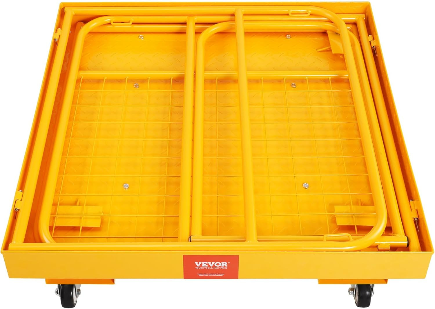 Collapsible Forklift Man Basket Safety Cage 1200 Lbs Capacity with Wheels