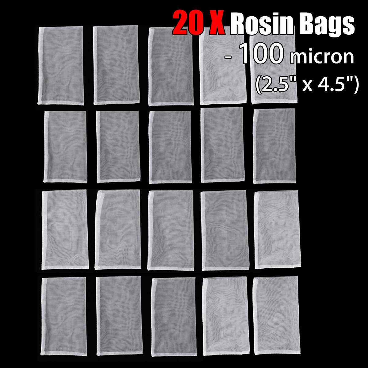 20Pcs/Pack 100μm Micron 2.5» x 4.5» Press Filter Squish Bags Nylon Mesh Screen
