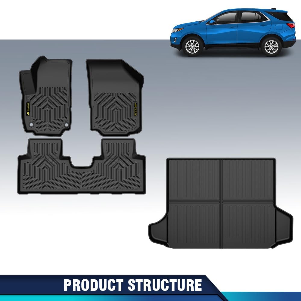 TPE All Weather Floor Mats 4PCS Chevy Equinox 2018-2024 Black