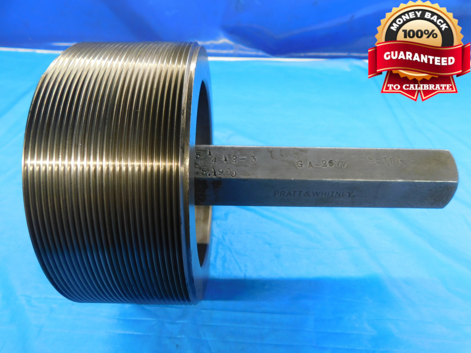 5 1/4 12 N 3 SET THREAD PLUG GAGE 5.25 5.250 5.2500 NO GO ONLY P.D. = 5.1900