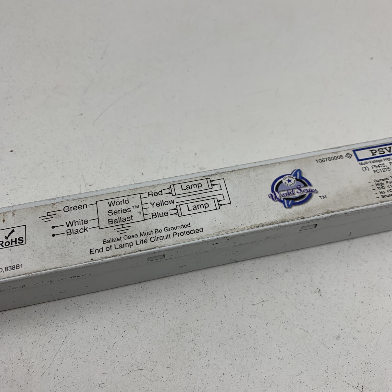 Robertson PSV254T5MVW Fluorescent Ballast for (2) F54T5 FT55W FT50W 2G11 Lamps
