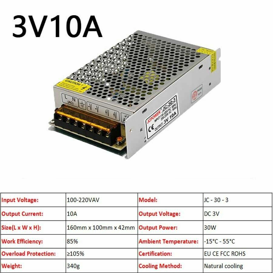 10W -1500W DC Regulated Switching Power Supply 3V 5V 12V 24V -48V Universal PSU