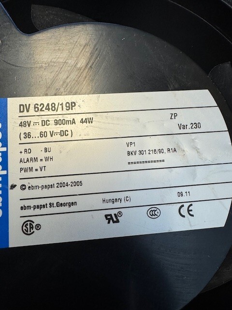 ebm-papst BKV 301 216/90 DC Fan DV6248/19P 48V 40 W 0.9 A Aluminum
