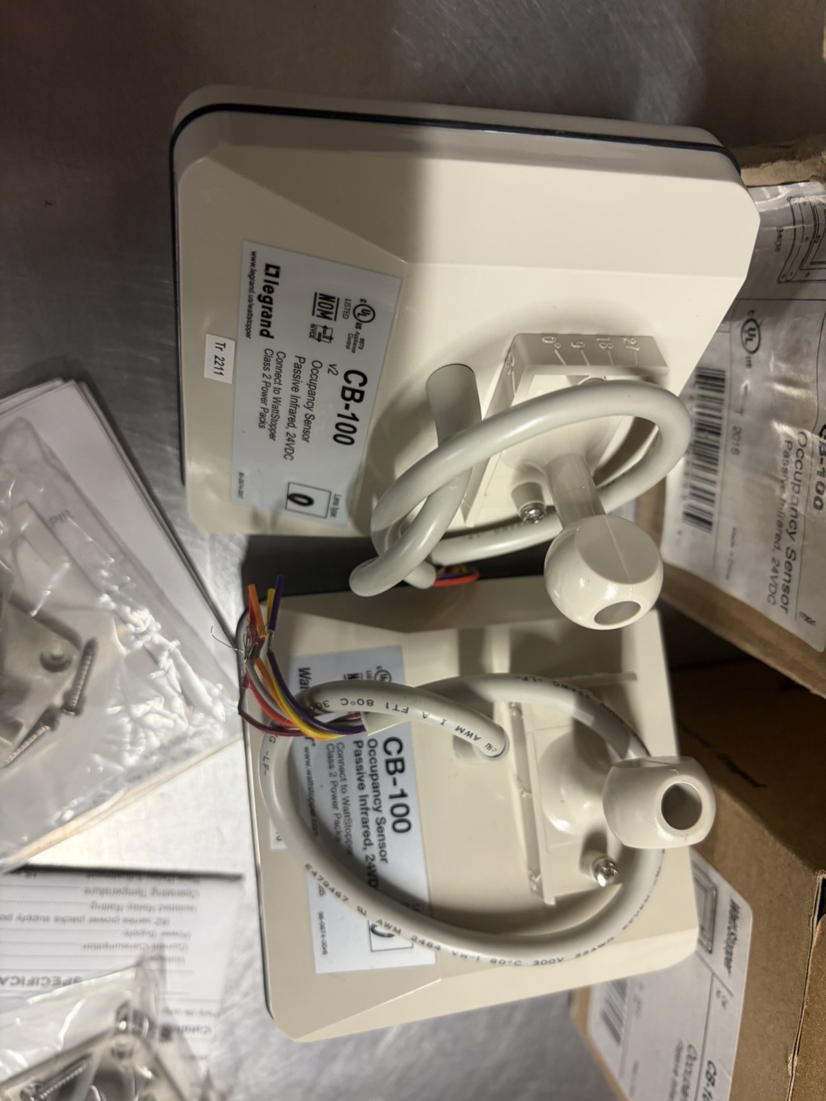 TWO-Wattstopper CB-100 Beige Occupancy Sensor Passive Infrared 24VDC-