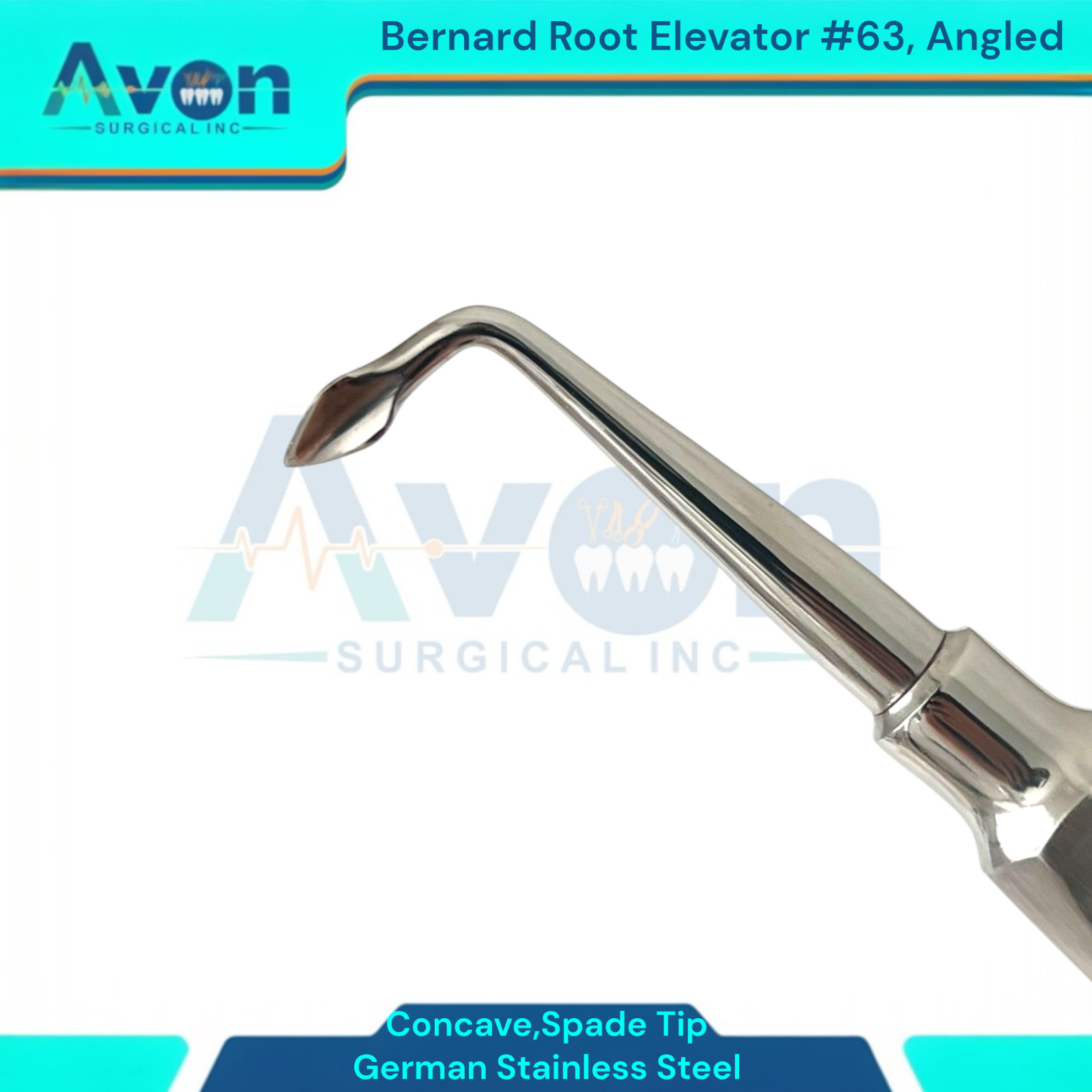 Spade Tip Bernard Root Elevator Pick, #60 Str + #63 Angled, Hollow Handle – 2PK