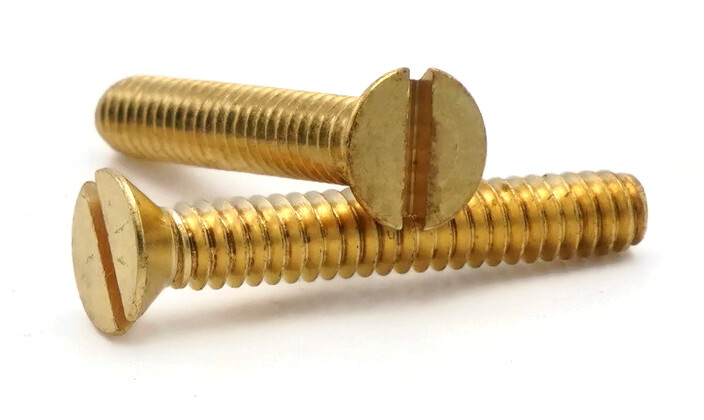 #6-32 | Brass Slotted Flat Head Machine Screws – Select Length & Qty