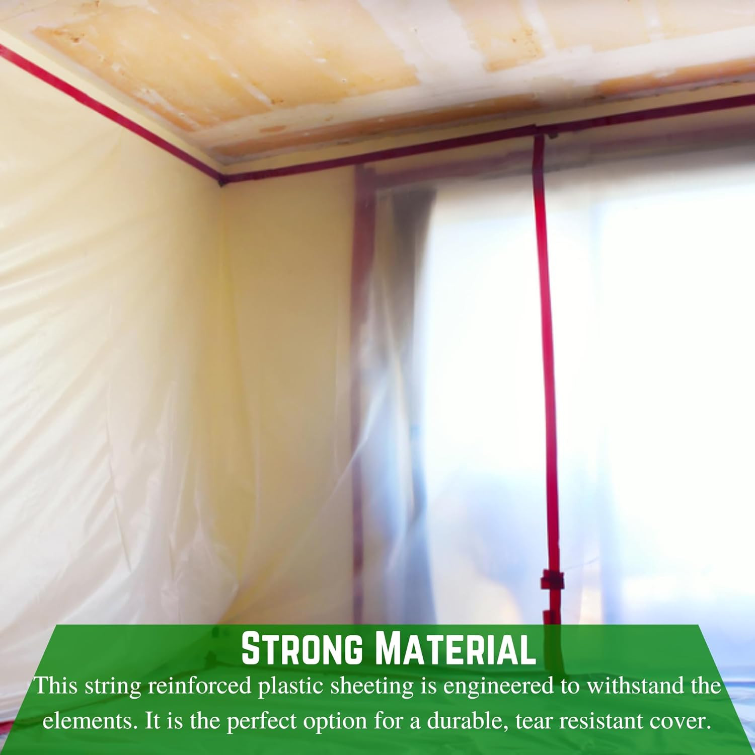 – Dura Skrim String Reinforced Clear Plastic Sheeting – 6 Mil – (10′ X 100′) – R