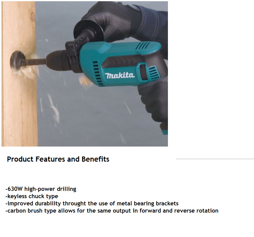 Makita DP4021 Corded 220-240V Drill 630W 3000Rpm 13mm Keyless 271mm 1.6kg US(X)