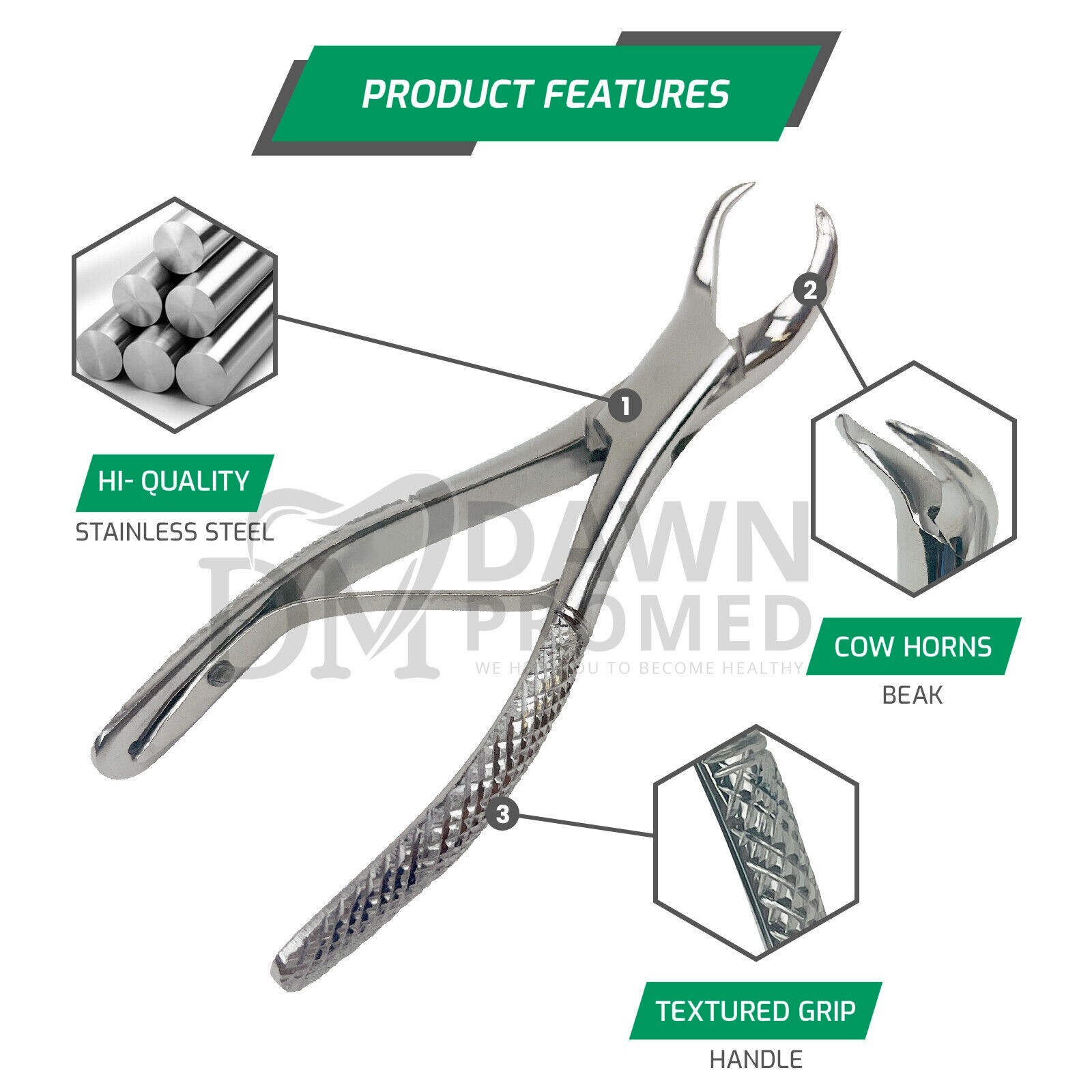 Dental Extracting Forceps #23S For Lower Molars Cow Horn Dental Inst German Gr