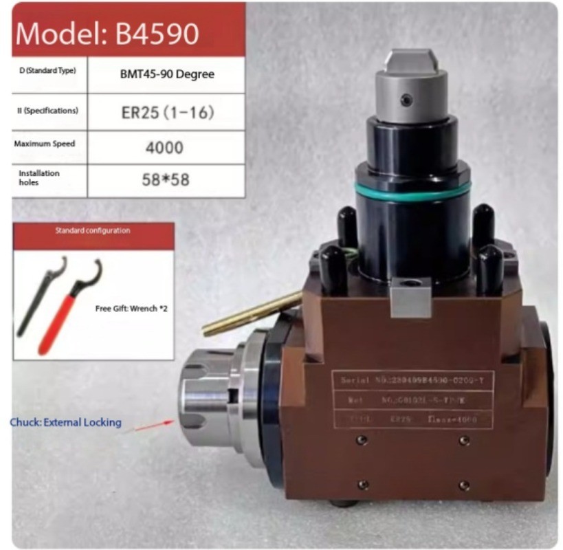 90°/0° Tool Holder Turning-Milling Composite Universal Power Head Tower BMT40