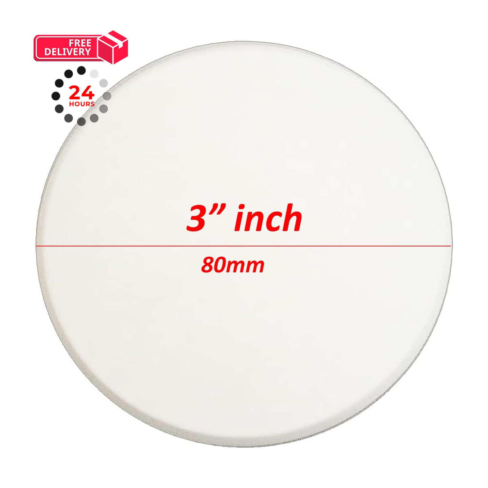 Wideskall® White Round Door Knob Wall Shield 3″ inch Standard Size,