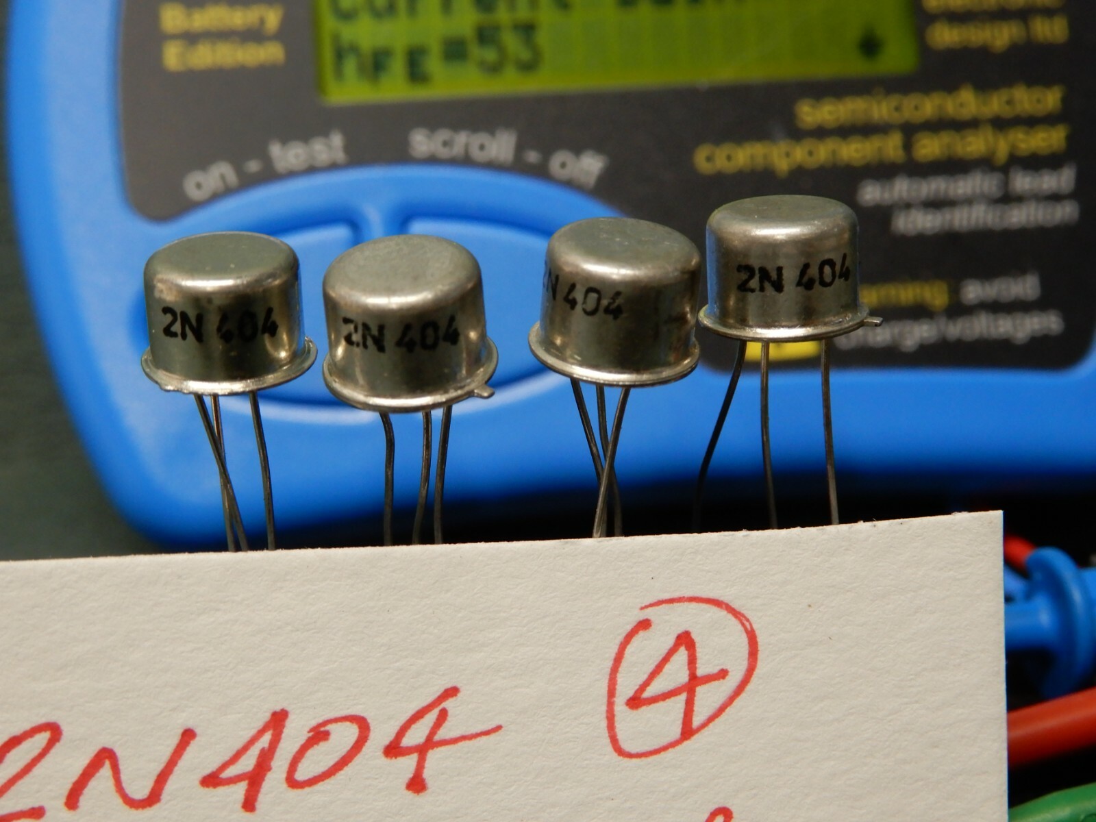 Unknown Brand 2N404 PNP Germanium Transistors Long Leads Qty 4