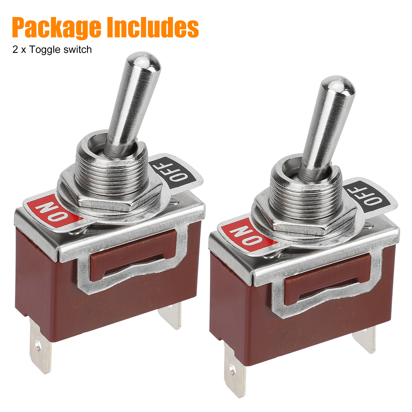 2 Pin SPST Heavy Duty Rocker Toggle Switch 20A 125V/15A 250V ON/OFF for Car Boat