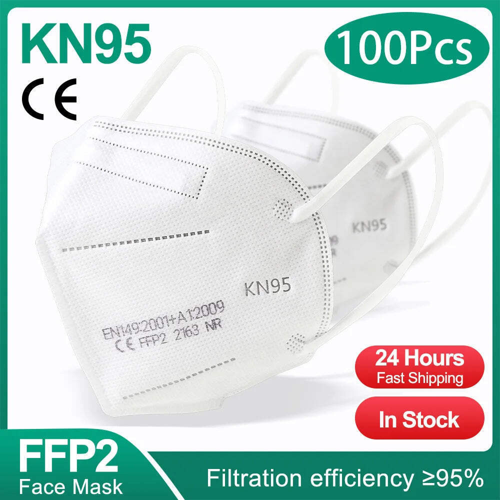 FFP2 KN95 Face Masks 10-200 Pack 5-Layer Filter Adult Protective Masks CE