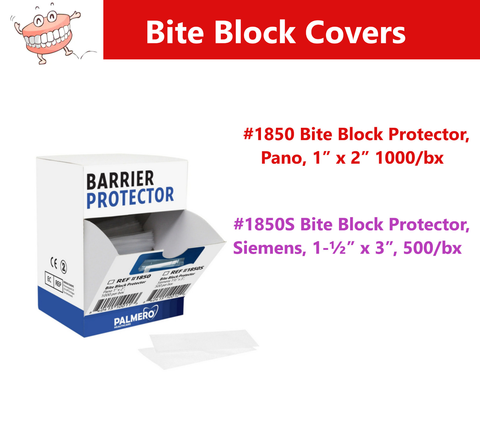 Dental Palmero Panoramic Bite Block Covers For Pano x-ray or Siemens 1850 /1850S