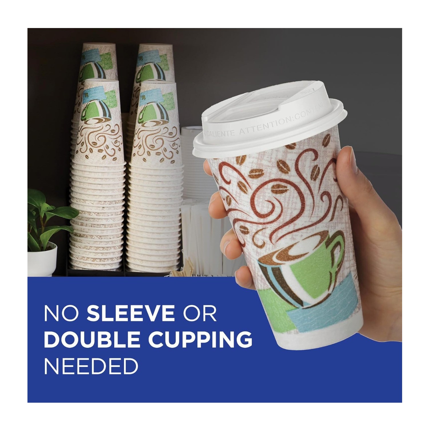 Georgia-Pacific Dixie PerfecTouch 12 oz Insulated Paper Coffee Cups (1000 Count)