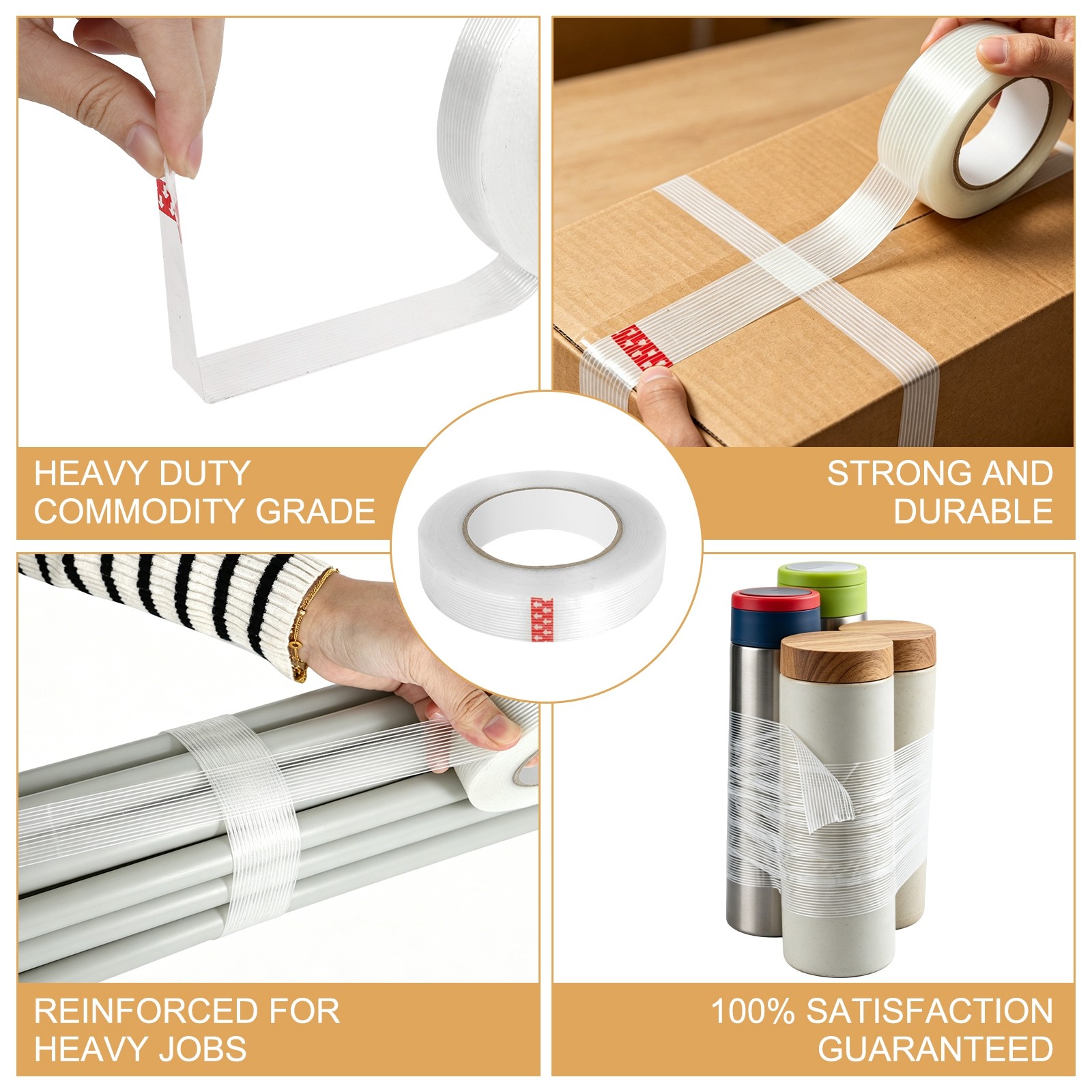 10 Rolls Filament Reinforced Strapping Fiberglass Tape 5.9 mil – 1 in. x 60 yds
